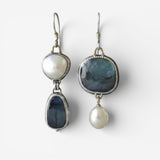 Vintage oorbellen van natuurlijke blauwe steen
