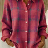 Lynn | Klassieke geruite cardigan met kraag