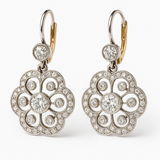 Madeleine – Vintage oorringen met mandala in kristal