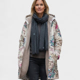 Tineke | Pastelkleurige fleecejas met botanisch patroon