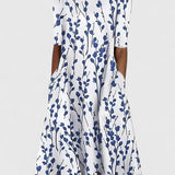 Olivia | Elegante Midi Jurk – Blauw