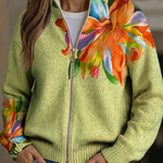 Esther | Vest met rits en tropische leliebloemen