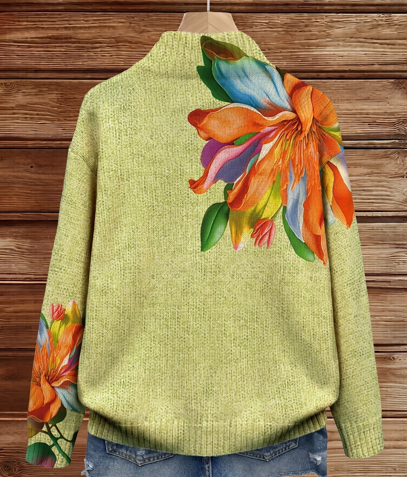 Esther | Vest met rits en tropische leliebloemen