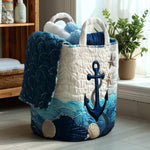 Gewatteerde wasmand – Anker met golven