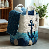 Gewatteerde wasmand – Anker met golven