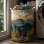 Gewatteerde wasmand – Bergen in blauw