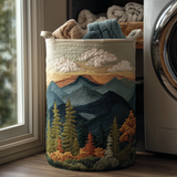 Gewatteerde wasmand – Bergen in blauw