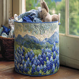 Gewatteerde wasmand – Blauwe bloemenvelden