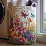 Gewatteerde wasmand – Bloemen met vlinders