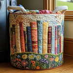 Gewatteerde wasmand – Boeken met bloemenrand