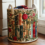 Gewatteerde wasmand – Boeken met rozen