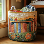 Gewatteerde wasmand – Boekenplank met veldbloemen