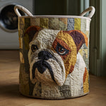 Gewatteerde wasmand – Bulldog in patchwork