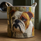 Gewatteerde wasmand – Bulldog in patchwork