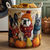 Gewatteerde wasmand – Bulldogs met wintermutsen