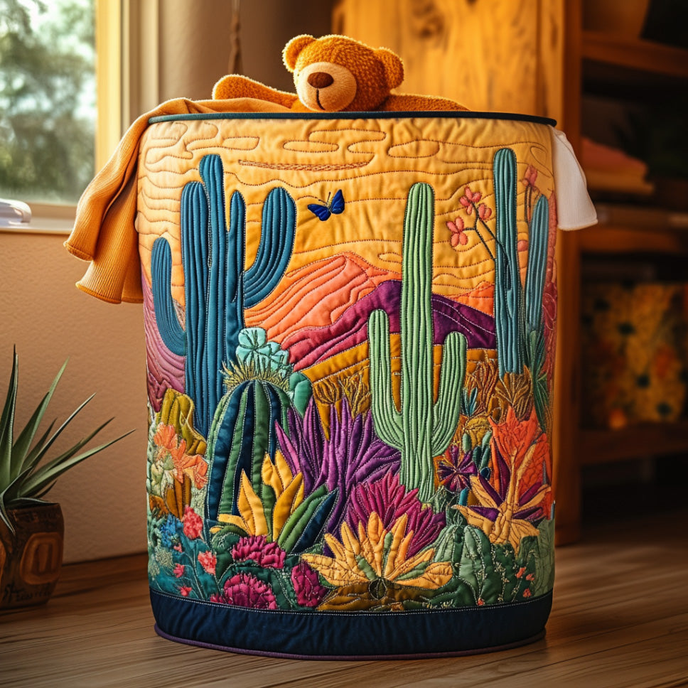 Gewatteerde wasmand – Cactussen in de woestijn