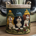 Gewatteerde wasmand – Cavaliers met wintermutsjes
