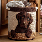 Gewatteerde wasmand – Chocoladebruine labrador