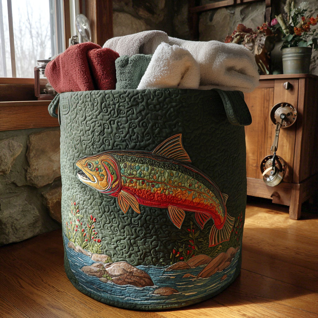 Gewatteerde wasmand – Forel in de rivier