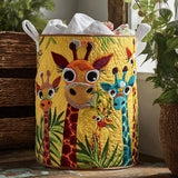 Gewatteerde wasmand – Giraffen op geel