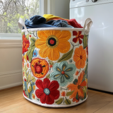 Gewatteerde wasmand – Grote bloemen in kleur