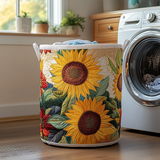 Gewatteerde wasmand – Grote zonnebloemen