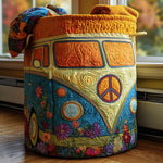 Gewatteerde wasmand – Hippiebusje met peace-teken