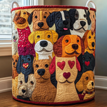 Gewatteerde wasmand – Honden met hartjes