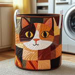 Gewatteerde wasmand – Kat in patchworkvlakken