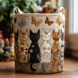 Gewatteerde wasmand – Katten met vlinders