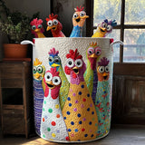 Gewatteerde wasmand – Kippen met stippen en strepen