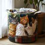 Gewatteerde wasmand – Kittens in de patchworkmand