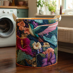 Gewatteerde wasmand – Kolibrie bij hibiscus
