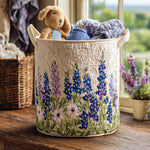 Gewatteerde wasmand – Lupines in blauw