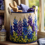 Gewatteerde wasmand – Lupines in blauw en paars