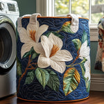Gewatteerde wasmand – Magnolia's op donkerblauw
