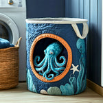 Gewatteerde wasmand – Octopus in blauw