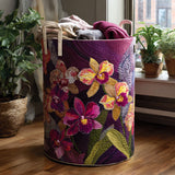 Gewatteerde wasmand – Orchideeën op paars