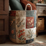 Gewatteerde wasmand – Patchwork met roosjes