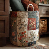 Gewatteerde wasmand – Patchwork met roosjes