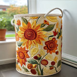 Gewatteerde wasmand – Retro zonnebloemen