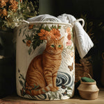 Gewatteerde wasmand – Rode kat met vlinders