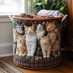 Gewatteerde wasmand – Rode kittens naast elkaar