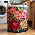 Gewatteerde wasmand – Roze pioenrozen