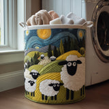 Gewatteerde wasmand – Schapen onder de sterrenhemel
