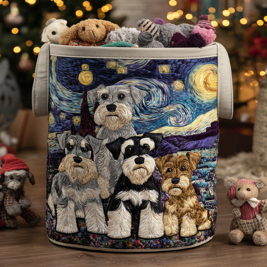 Gewatteerde wasmand – Schnauzers in de sterrennacht