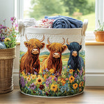 Gewatteerde wasmand – Schotse hooglanders in de wei