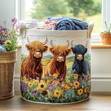 Gewatteerde wasmand – Schotse hooglanders in de wei