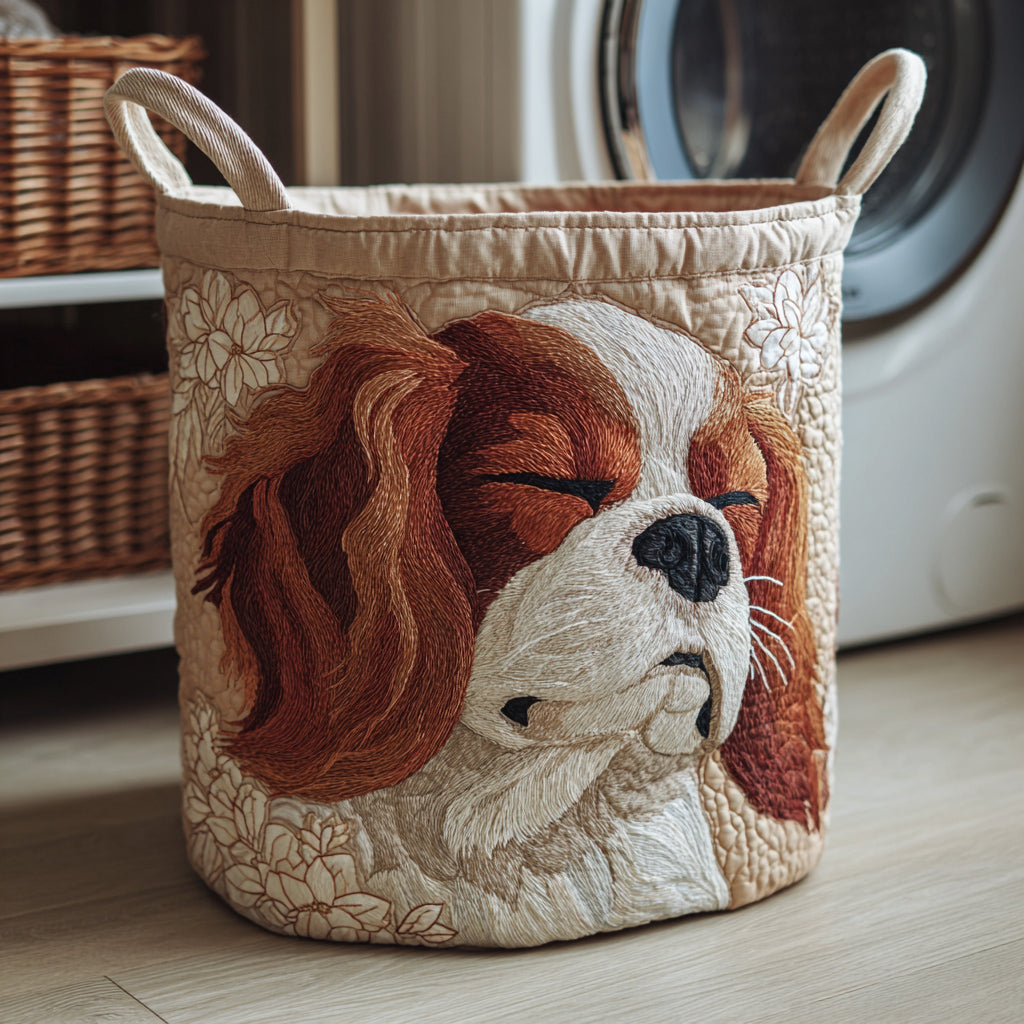 Gewatteerde wasmand – Slapende Cavalier King Charles