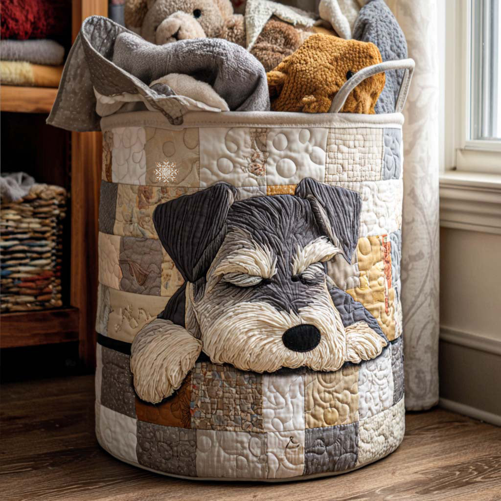 Gewatteerde wasmand – Slapende schnauzer